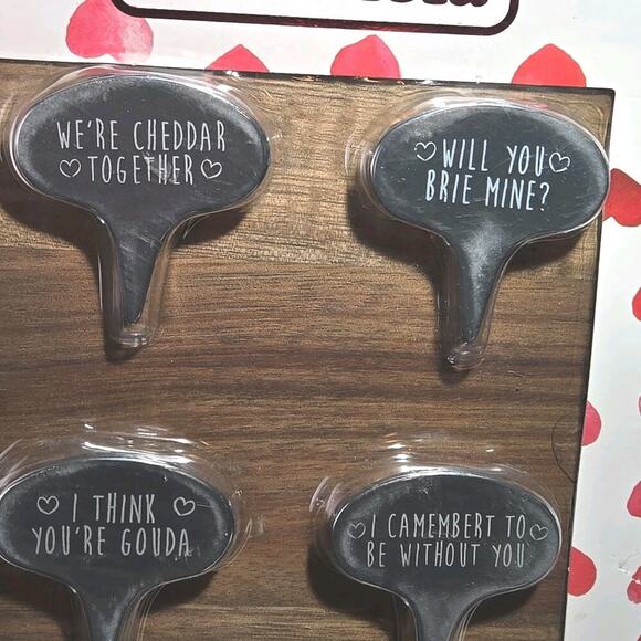 Coco + Lola Cheese Board & Cheese Marker Set Acacia Wood LOVE NWT Charcuterie - Picture 3 of 6